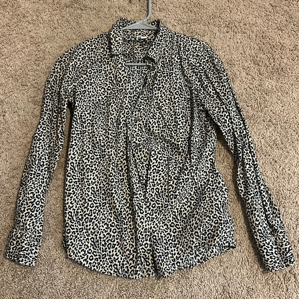 J Crew cheetah Buttondown